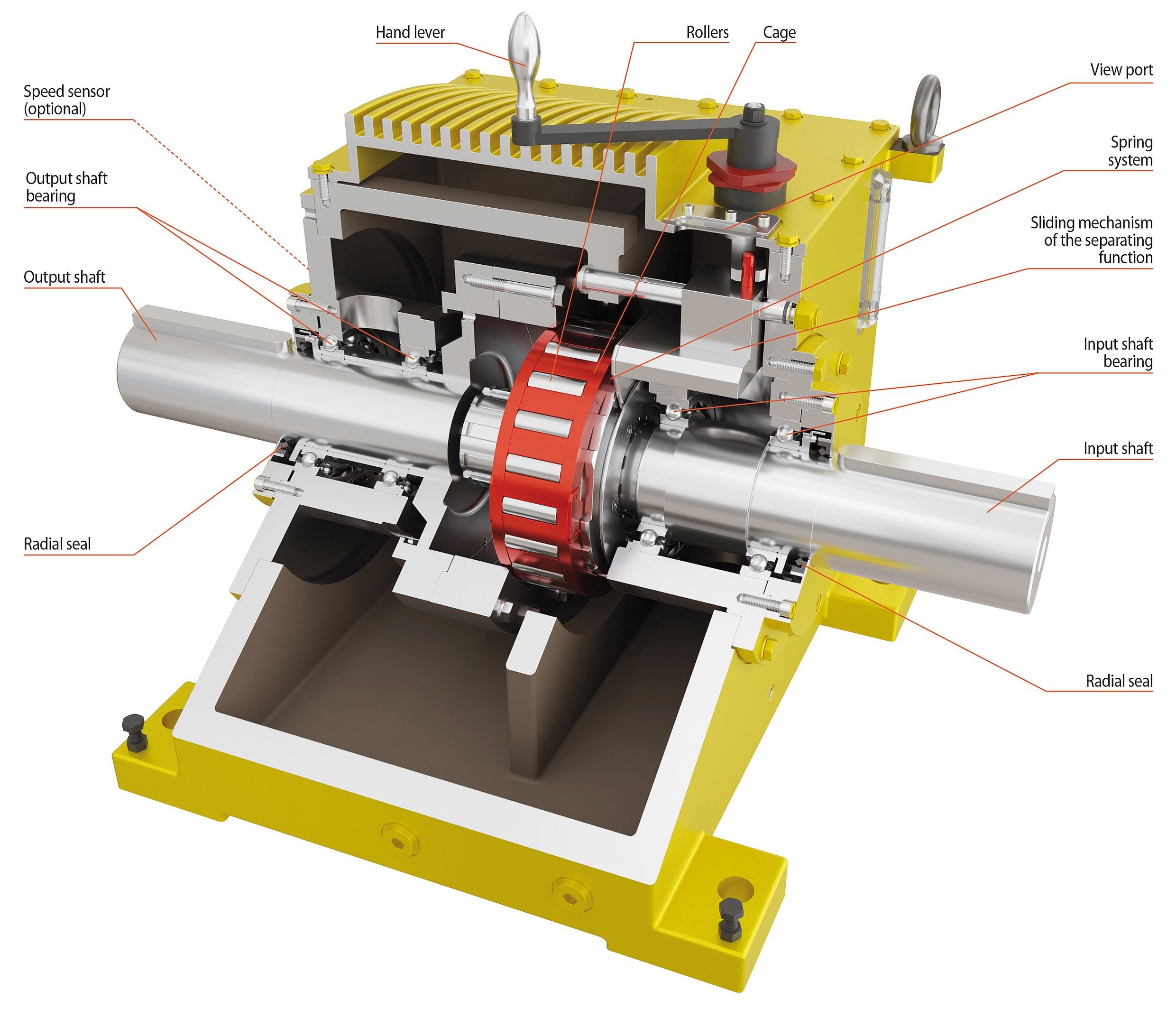 View inside the new FHD housing freewheel